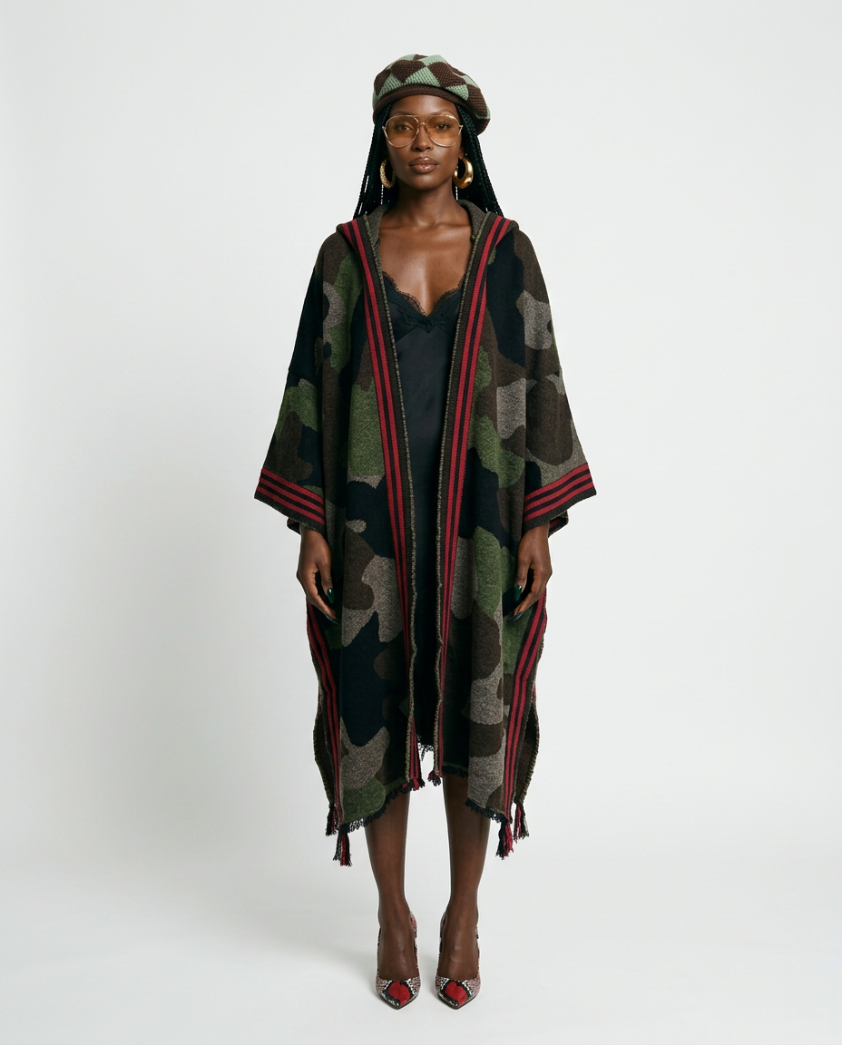 Audacious Camo Hooded Kimono