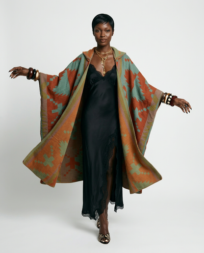 Wanderlust Geometric Hooded Kaftan-4