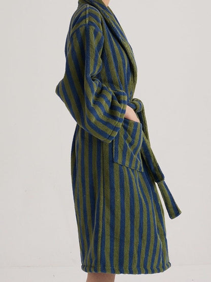 Ultra Soft Retro Stripe Bathrobe - 100% Organic Long-stapled Cotton-1
