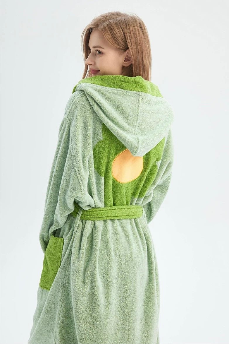 Whimsical Ultra Soft Sunflower Hooded Bathrobe - 100% Organic Long-stapled Cotton-1