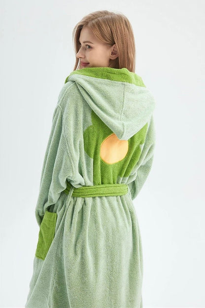 Whimsical Ultra Soft Sunflower Hooded Bathrobe - 100% Organic Long-stapled Cotton-1